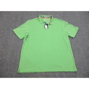 Bugatchi Polo Shirt Mens Adult 2XL XXL Green Preppy Rugby‎ Casual